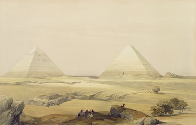 De Piramides van Gizeh, uit Egypte en Nubië, Vol.1 door David Roberts